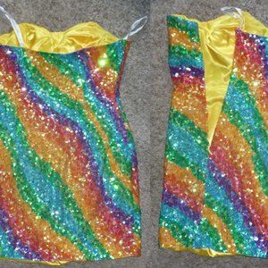 Gigi Pride Rainbow Sequin Short Prom Pageant Dress 6